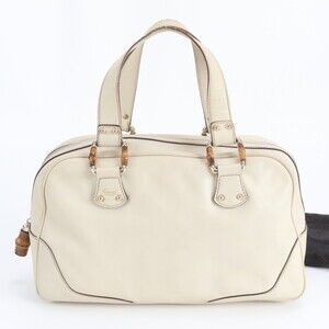 Gucci Bamboo Mini Boston Bag 154377 Leather Tote Shoulder Handbag for Women
